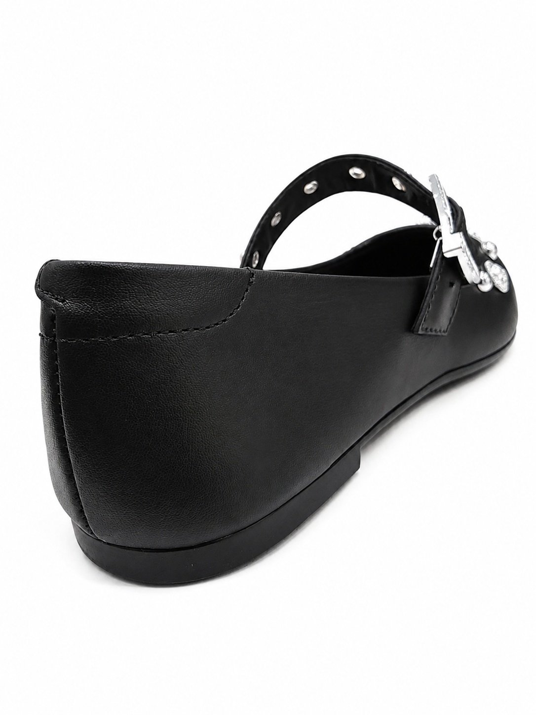 Sapatilha Moleca Preto Fivela Strass Bico Redondo Preto 2