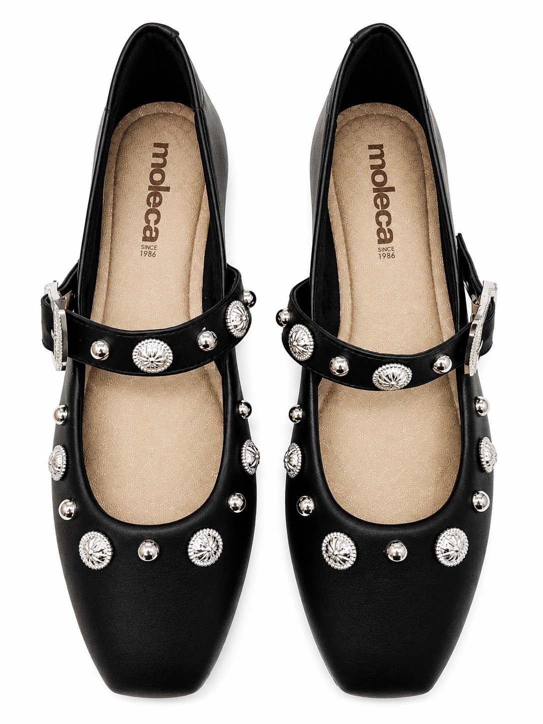 Sapatilha Moleca Preto Fivela Strass Bico Redondo Preto 5