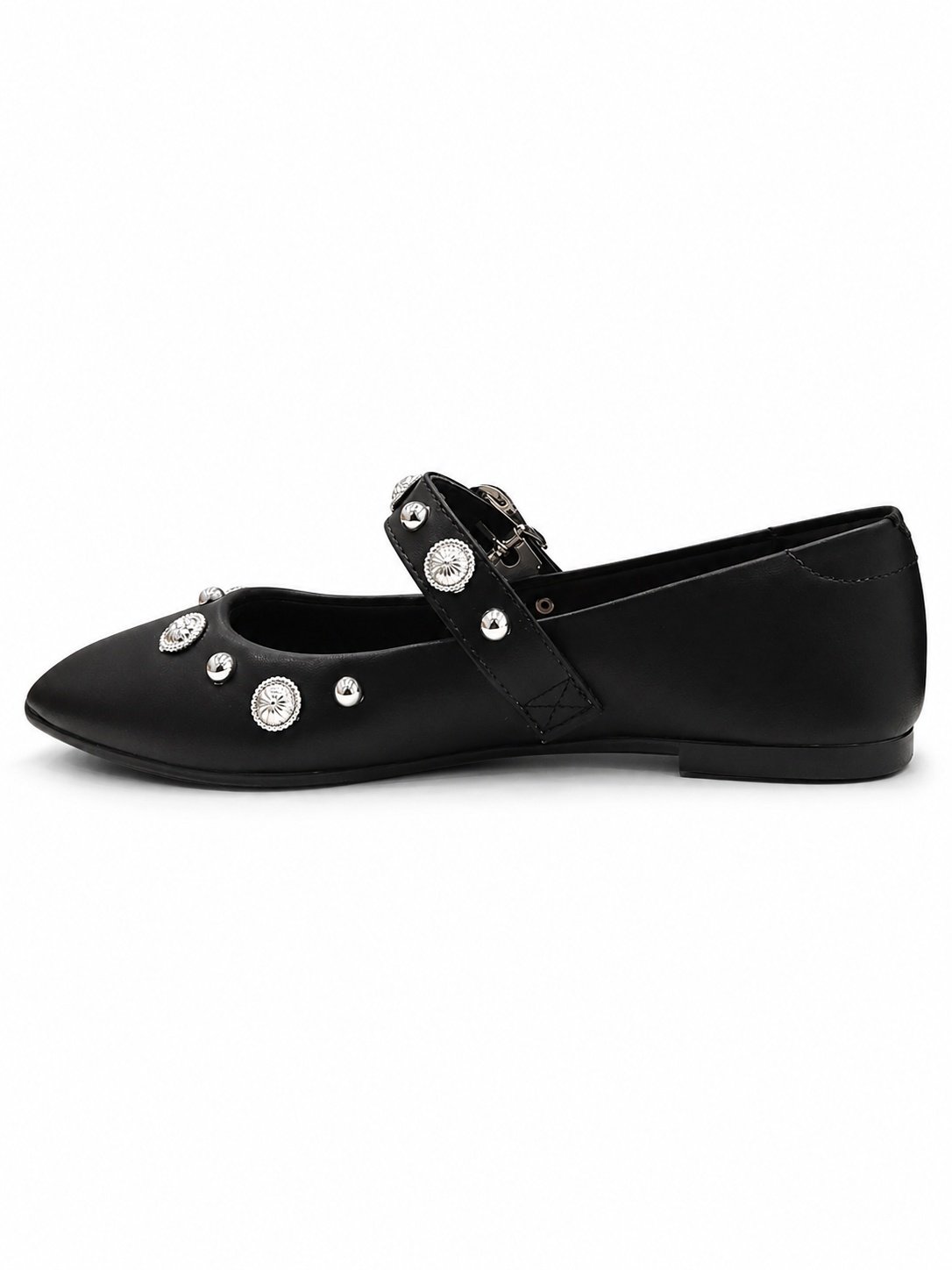 Sapatilha Moleca Preto Fivela Strass Bico Redondo Preto 6