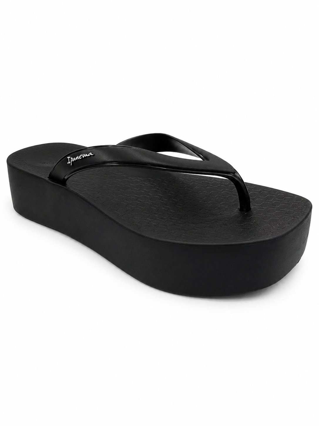 Chinelo Ipanema Plataforma Preto Estilo Elevado Casual