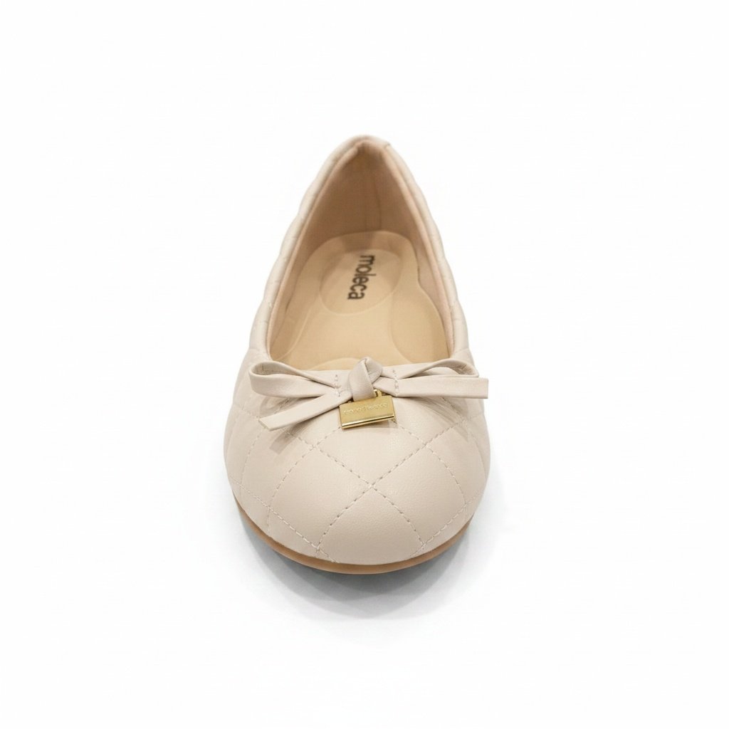 Moleca Sapatilha Branco Off Matelasse Laco Elegancia Diaria Branco 2