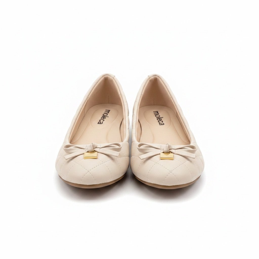 Moleca Sapatilha Branco Off Matelasse Laco Elegancia Diaria Branco 3