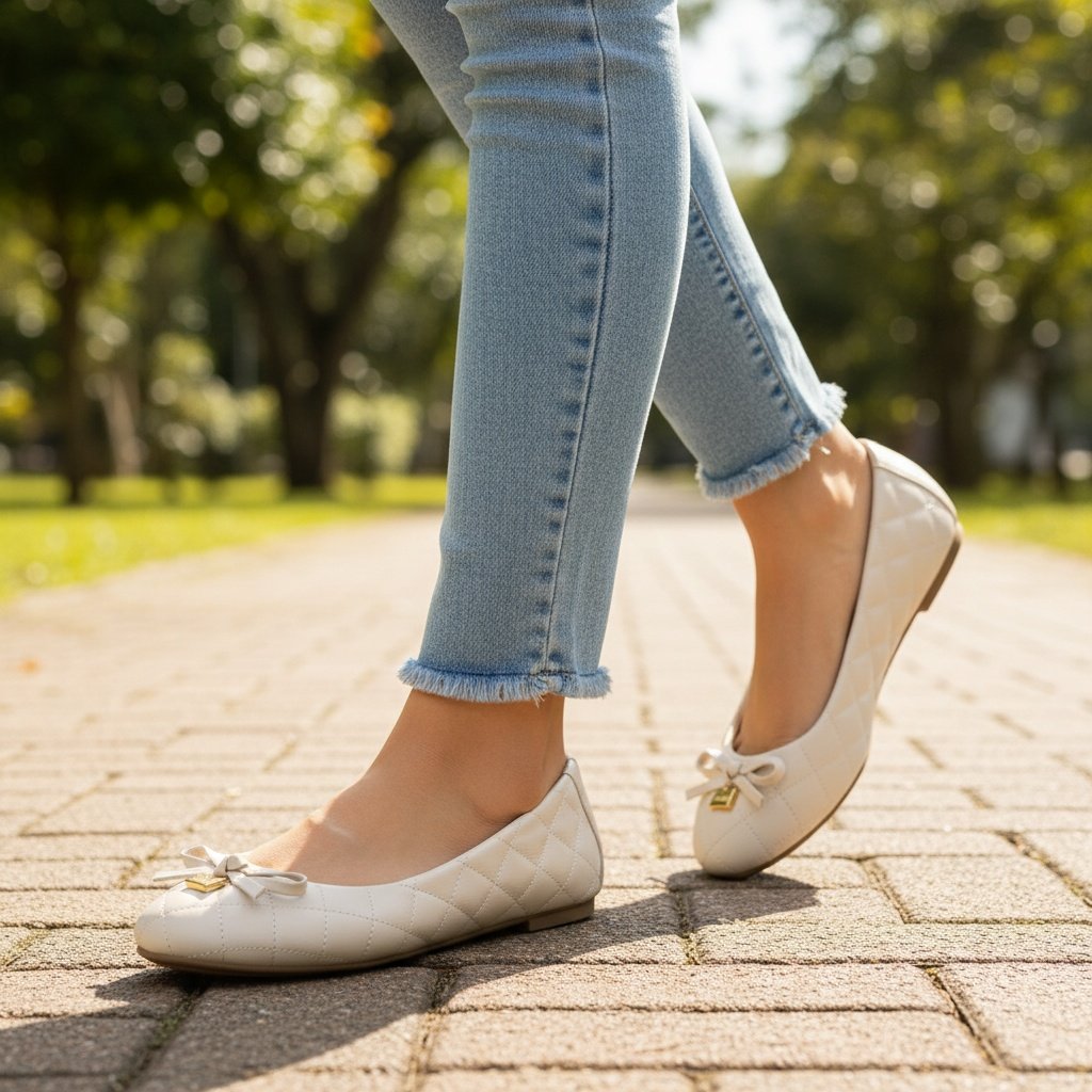 Moleca Sapatilha Branco Off Matelasse Laco Elegancia Diaria Branco 4