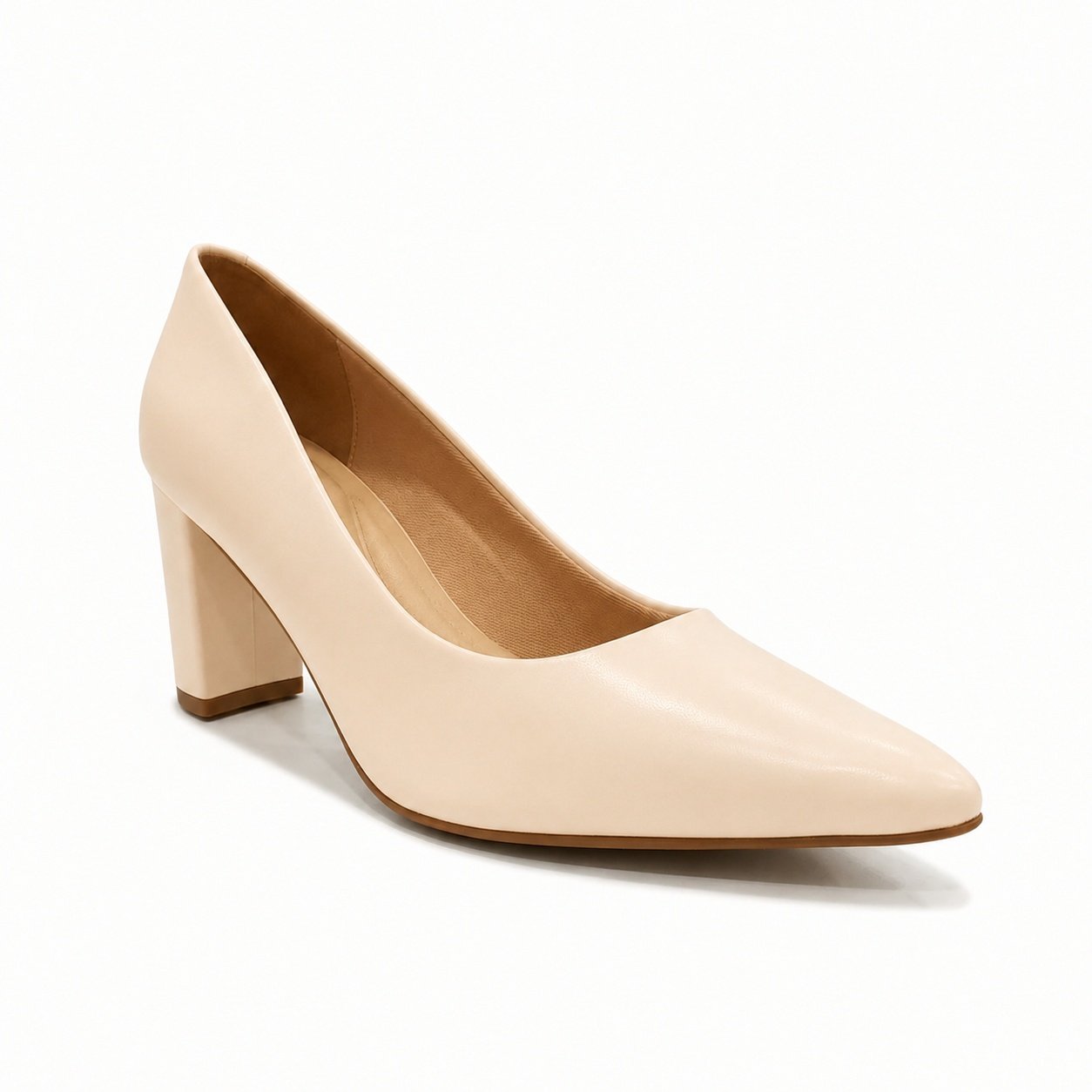 Scarpin Beira Rio Creme Salto Bloco Feminino Estilo Moderno
