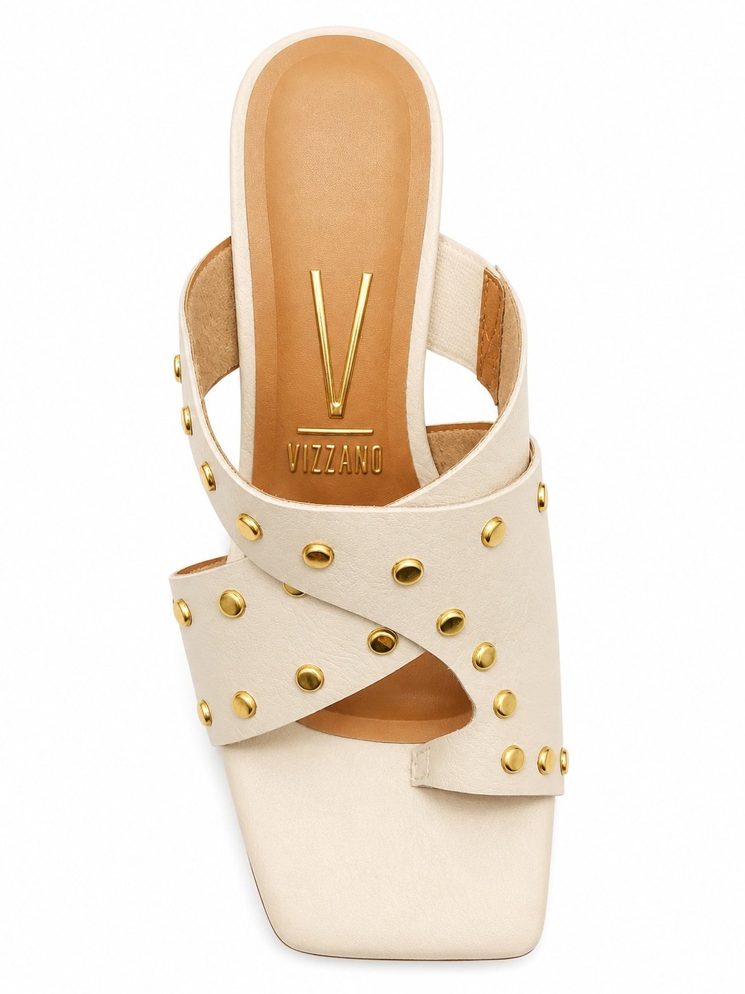 Sandalia Vizzano Off White Salto Bloco Bico Quadrado Chic Branco 3