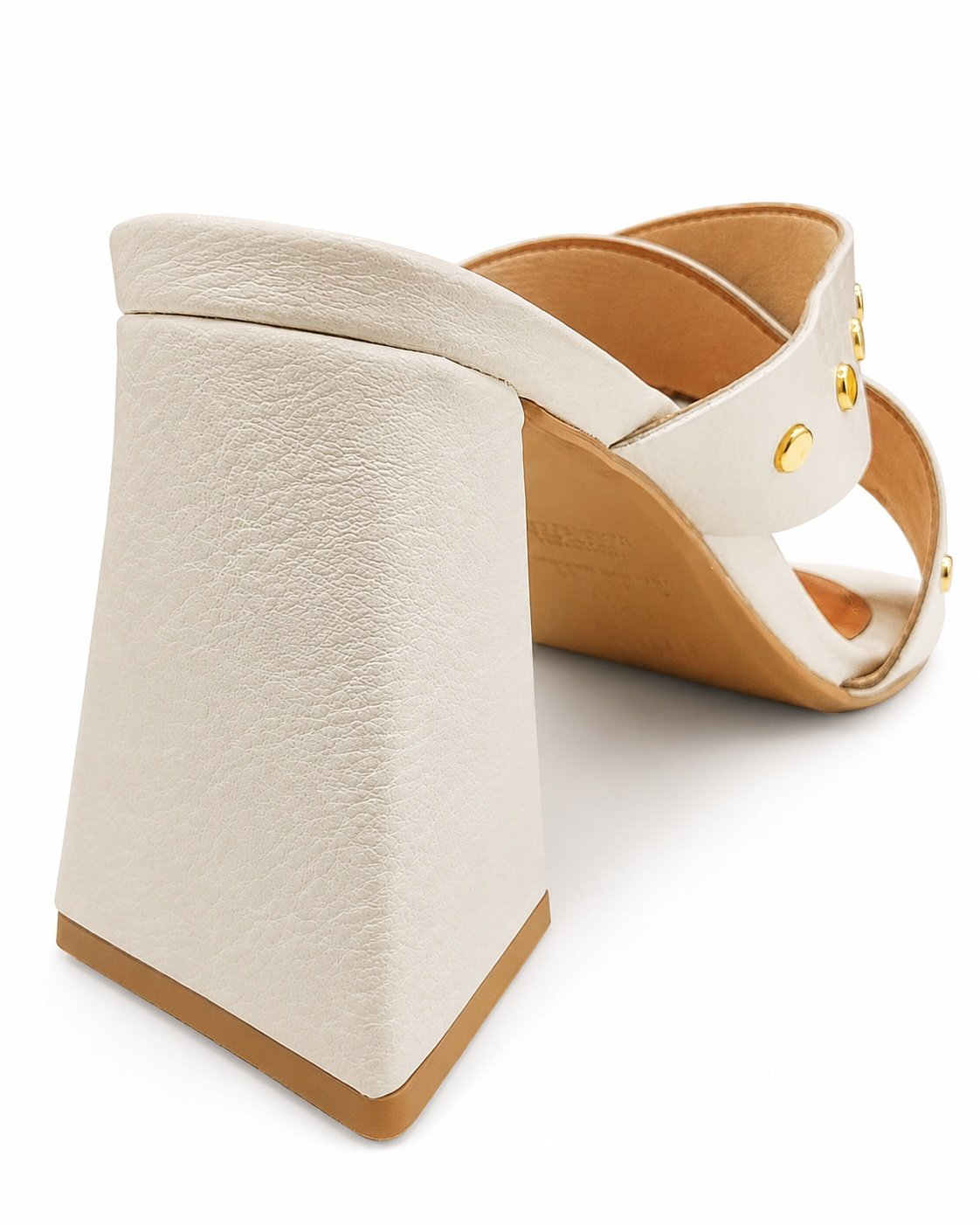 Sandalia Vizzano Off White Salto Bloco Bico Quadrado Chic Branco 6