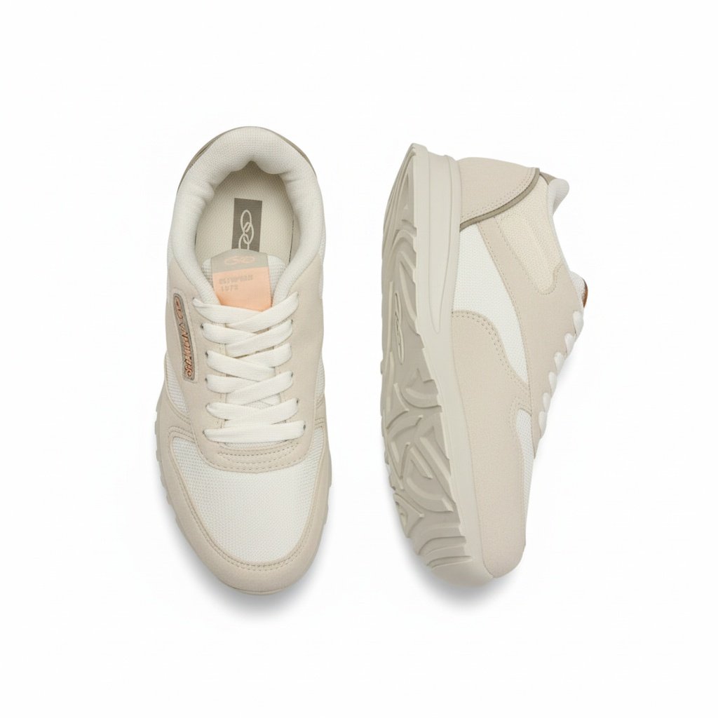 Tenis Olympikus Jogging Arenito Feminino Macio Casual Bege 4