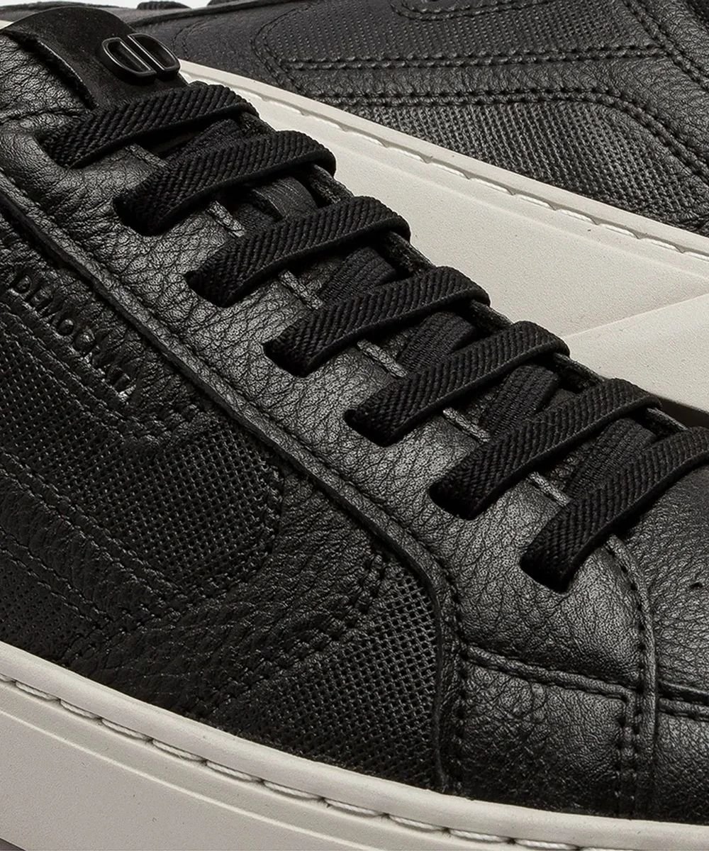 Democrata Tenis Couro Preto Masculino Design Sofisticado Preto 4