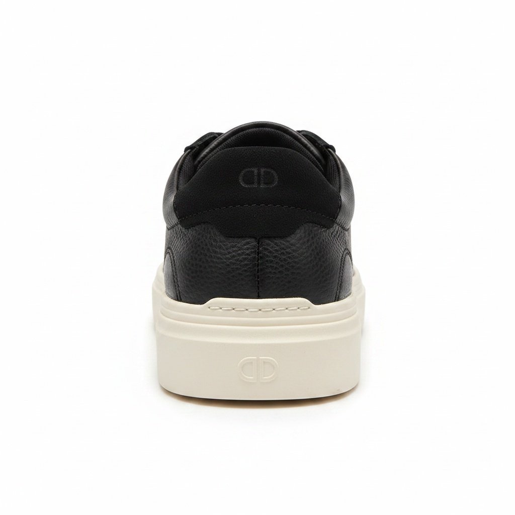 Democrata Tenis Couro Preto Masculino Design Sofisticado Preto 5