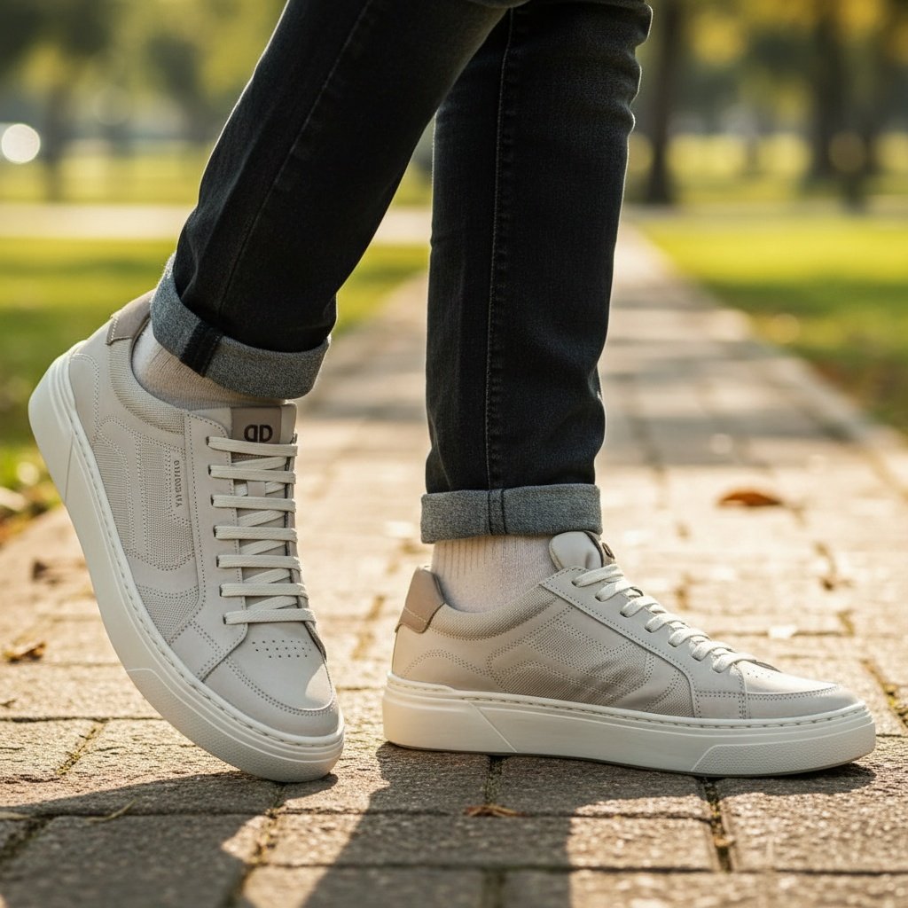 Democrata Tenis Masculino Camurca Cinza Cloudy Leveza Urbana Cinza 2