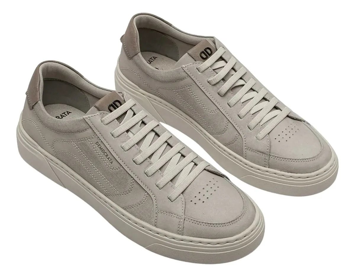 Democrata Tenis Masculino Camurca Cinza Cloudy Leveza Urbana Cinza 3