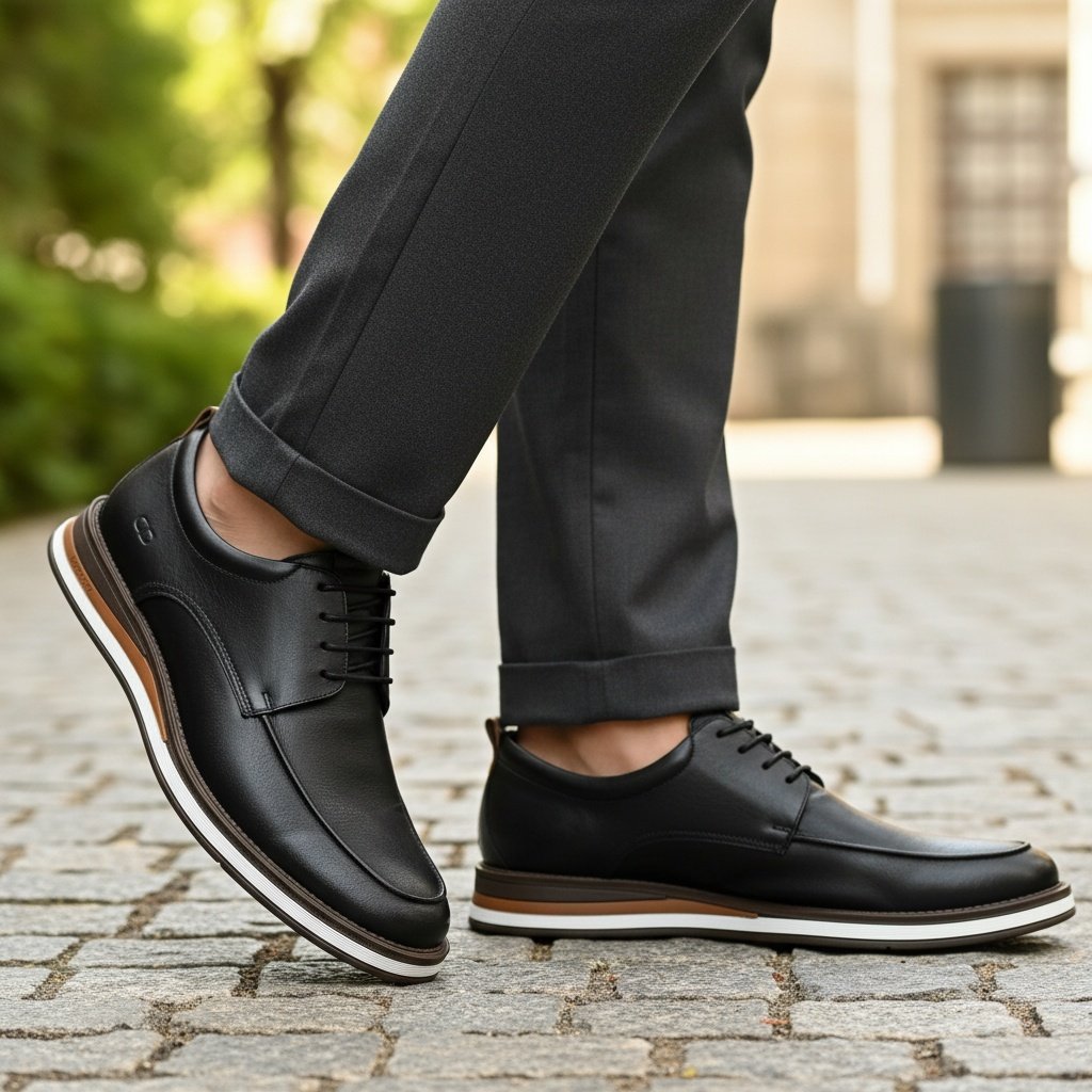 Sapato Democrata Metropolitan Type Masculino Preto Couro Preto 2
