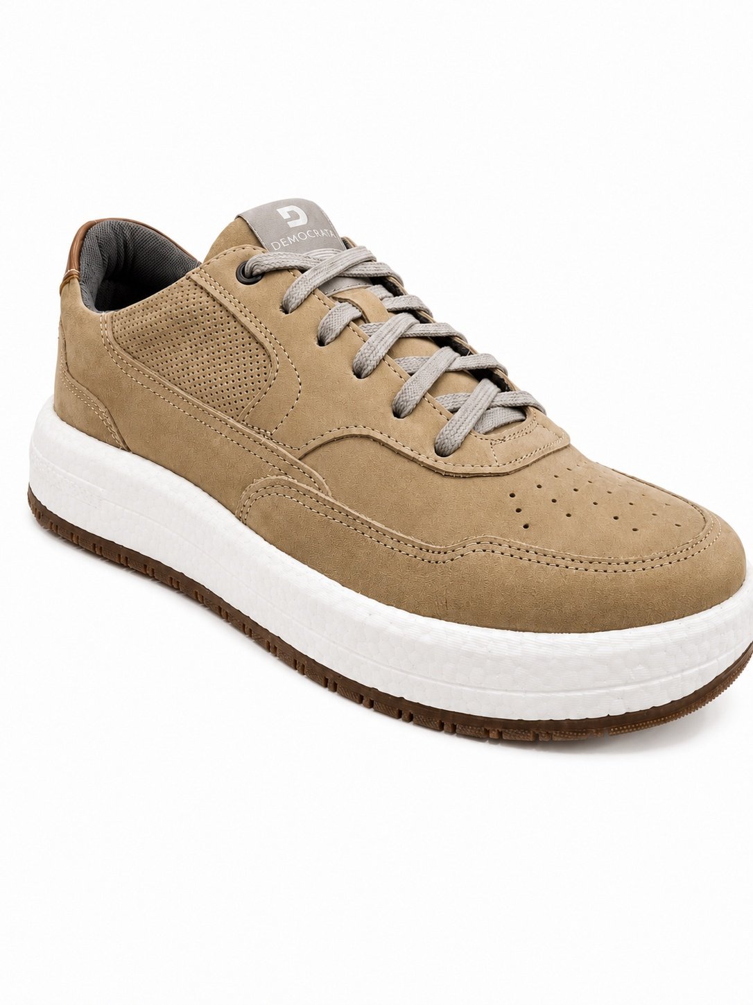 Tenis Democrata Masculino Bege Couro Casual Drake Pulse