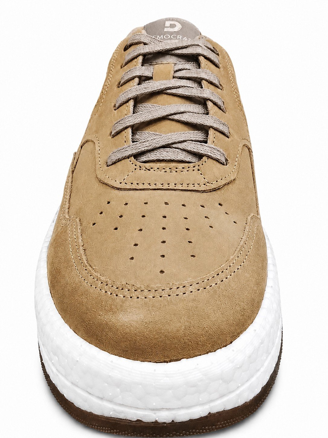 Tenis Democrata Masculino Bege Couro Casual Drake Pulse Marrom 3