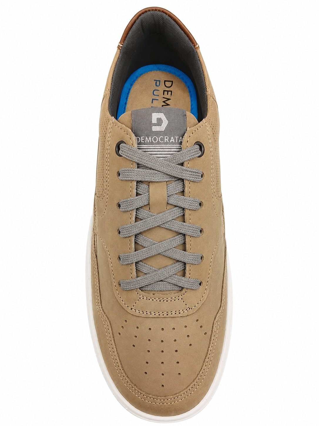 Tenis Democrata Masculino Bege Couro Casual Drake Pulse Marrom 5
