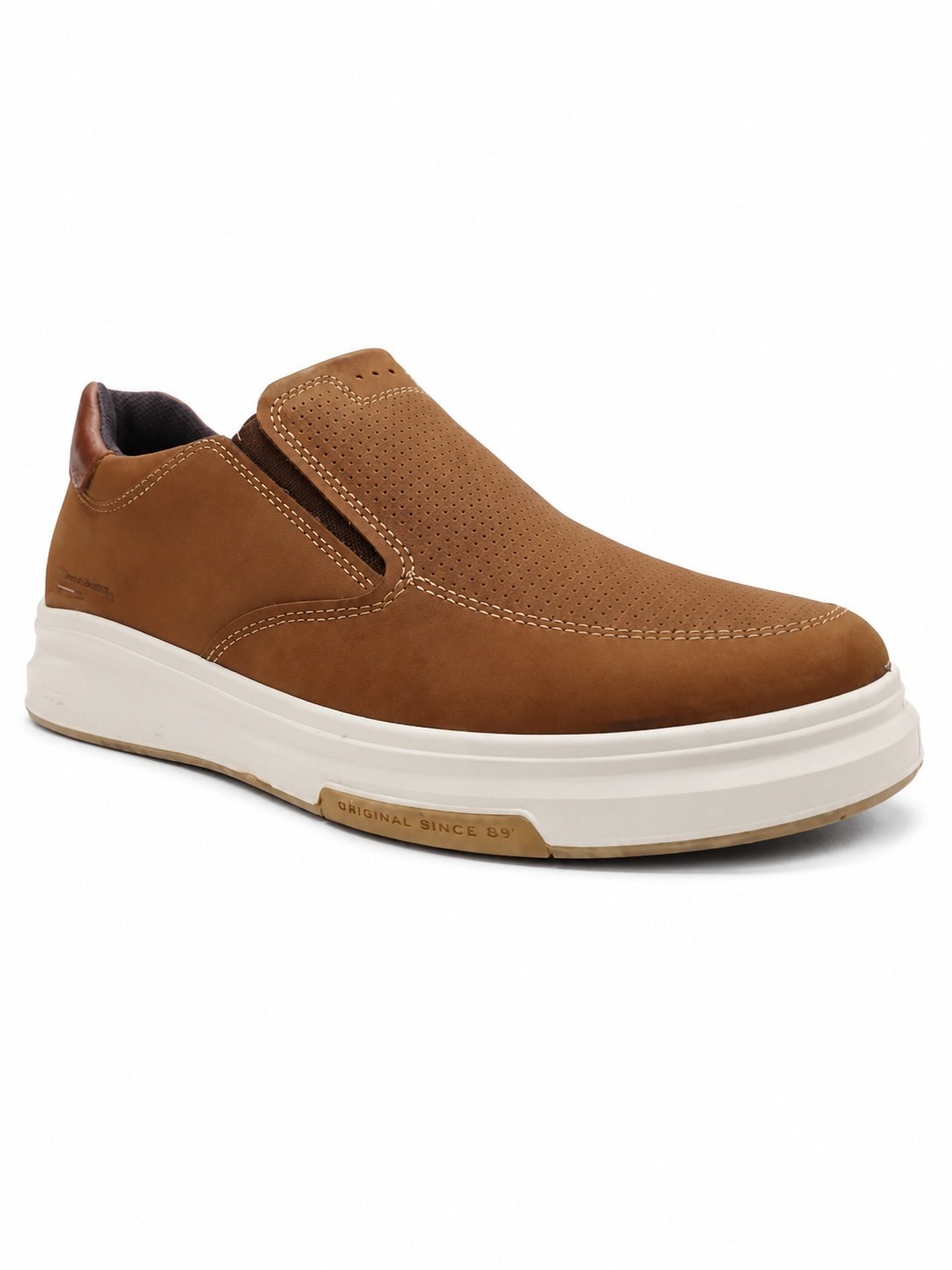 Sapatenis Masculino Pegada Trace Couro Conhaque Casual