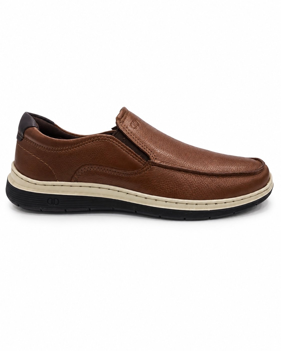 Sapato Casual Democrata Easy Leave Masculino Conhaque Couro Marrom 4