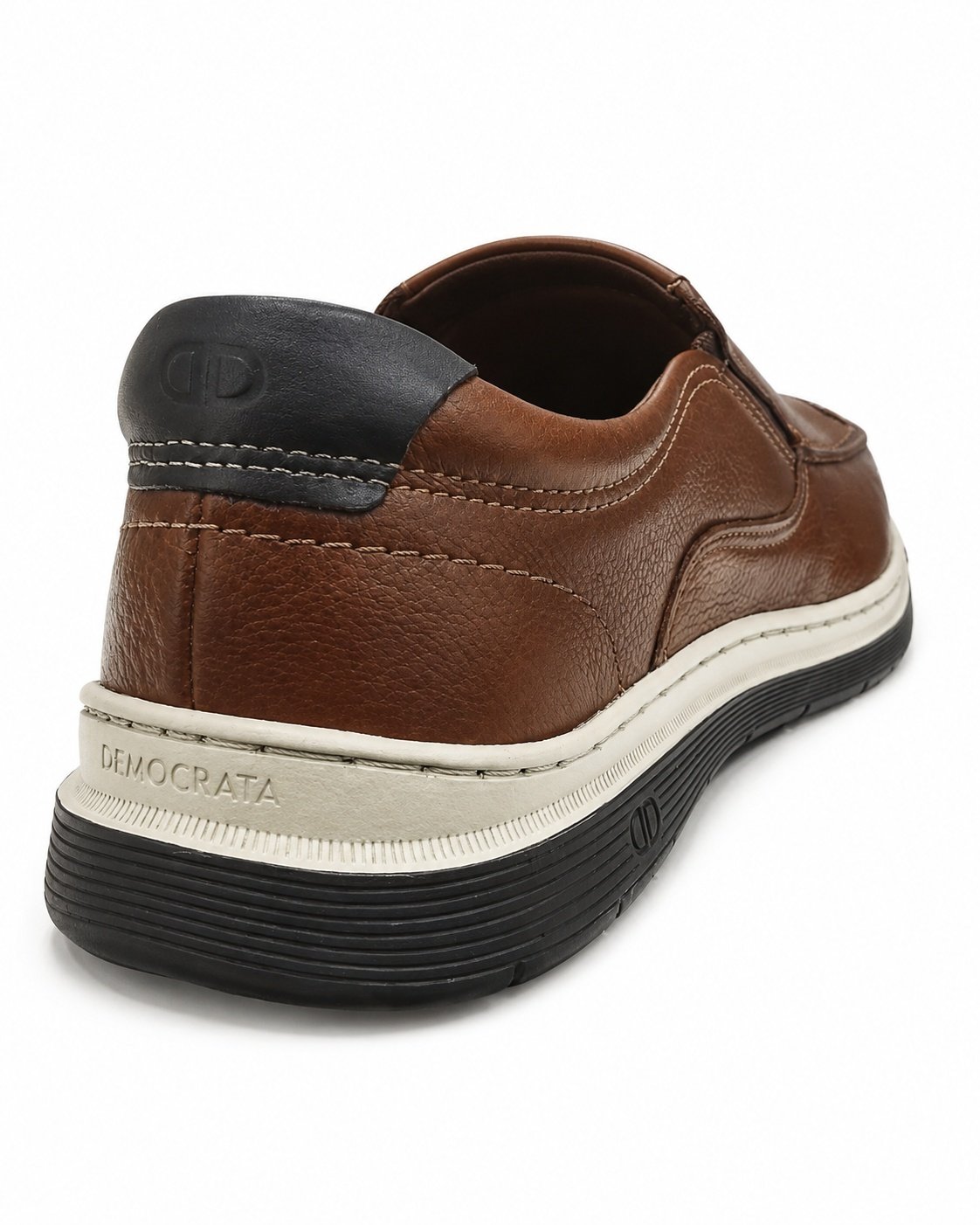 Sapato Casual Democrata Easy Leave Masculino Conhaque Couro Marrom 6
