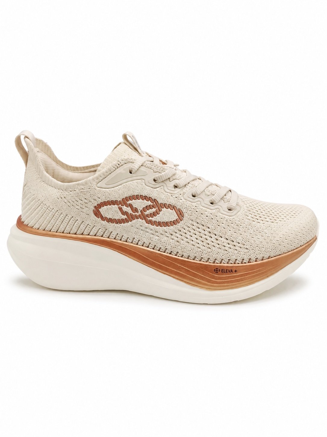 Tenis Feminino Olympikus Atalho Bege Caminhada Confortavel Bege/Marrom 4
