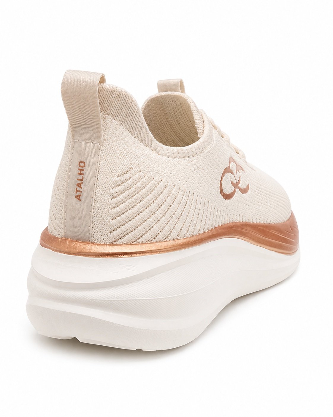 Tenis Feminino Olympikus Atalho Bege Caminhada Confortavel Bege/Marrom 6
