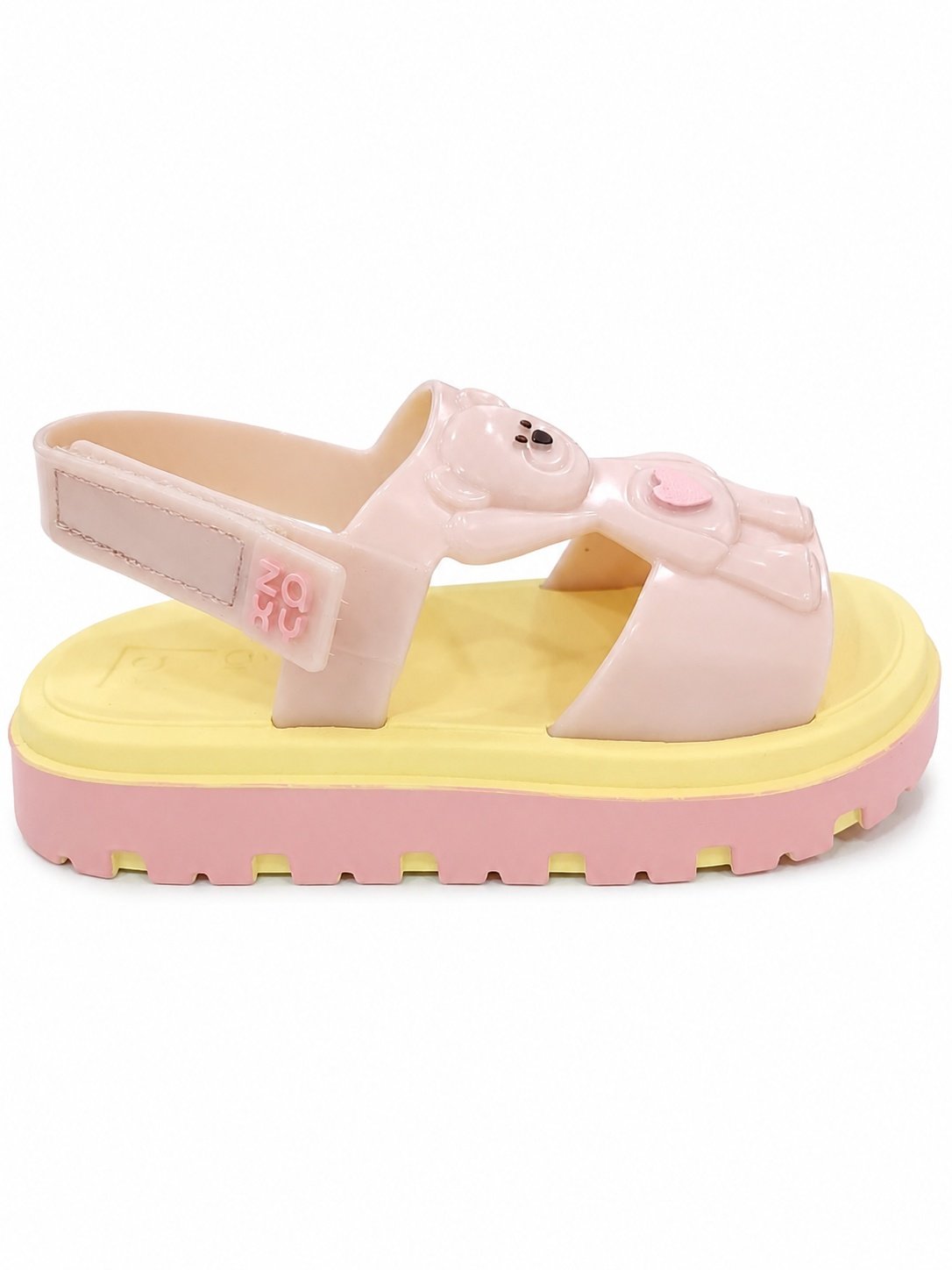 Sandalia Zaxy Infantil Ursinho Nude Claro Glitter Meninas Bege 2