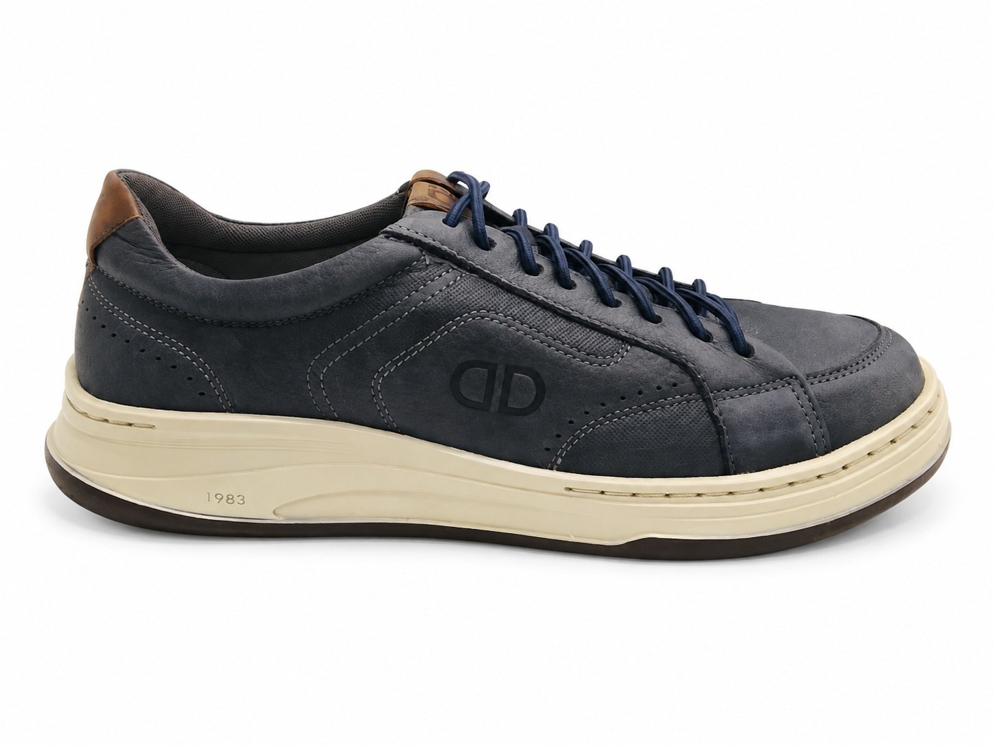 Sapatenis Democrata Step Masculino Azul Couro Casual Leve Azul 4