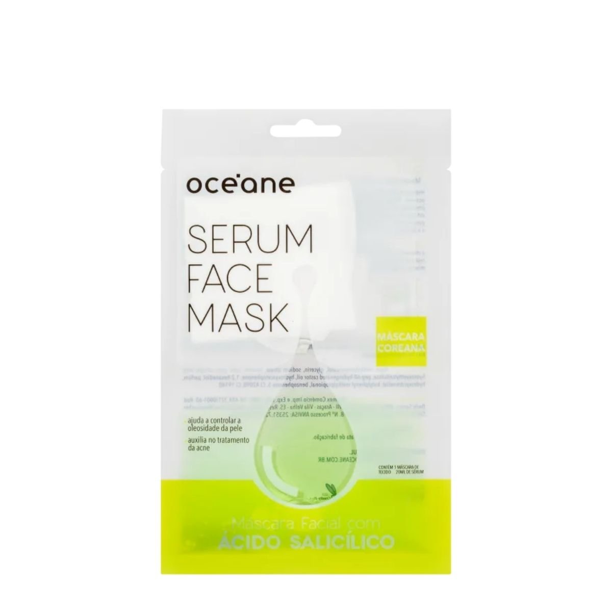 Oceane Mascara Facial com Acido Salicilico - Serum Face Mask - 1un