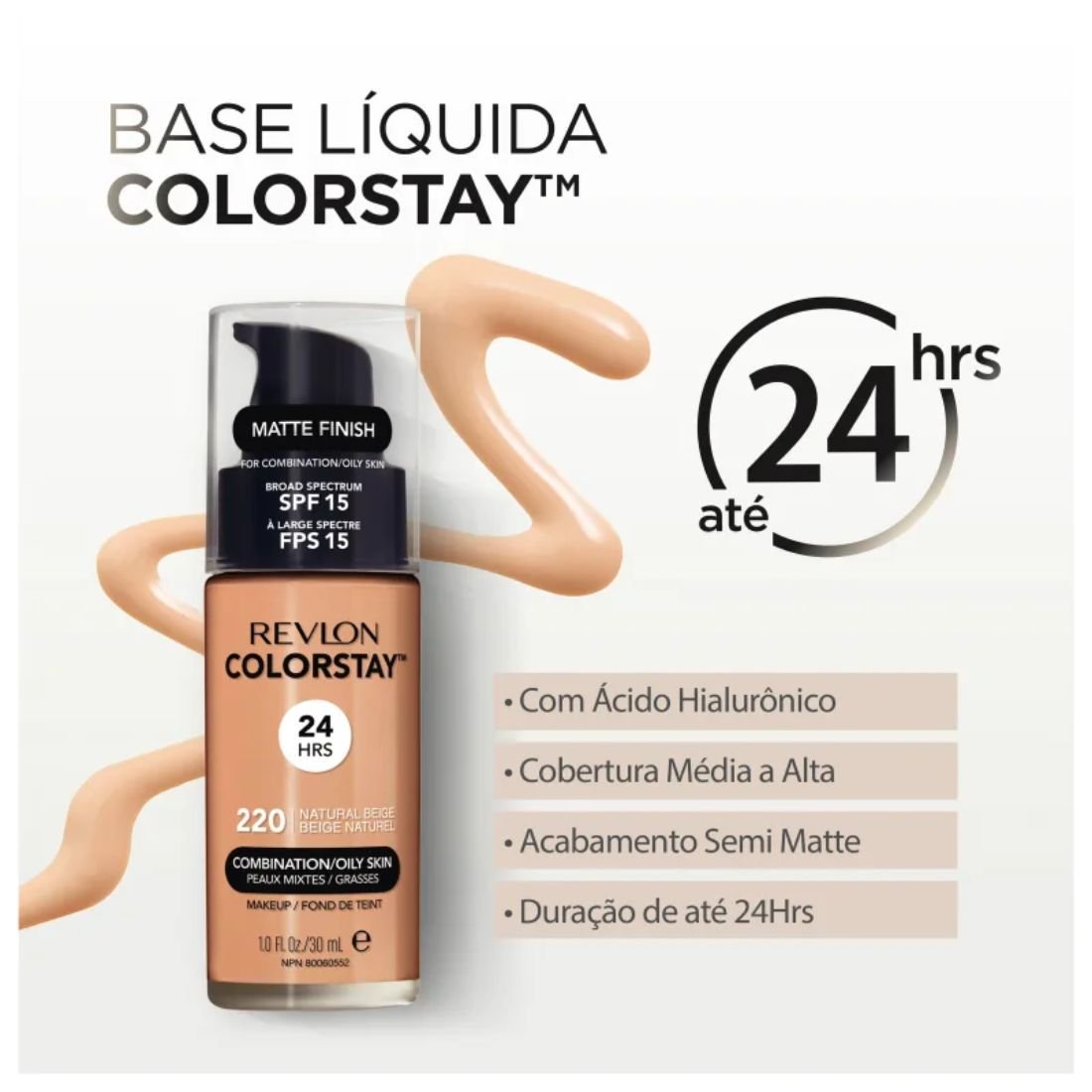 Revlon Colorstay Makeup for Combination Oily Skin 200 Nude - Base Matte 30ml 200 Nude 4