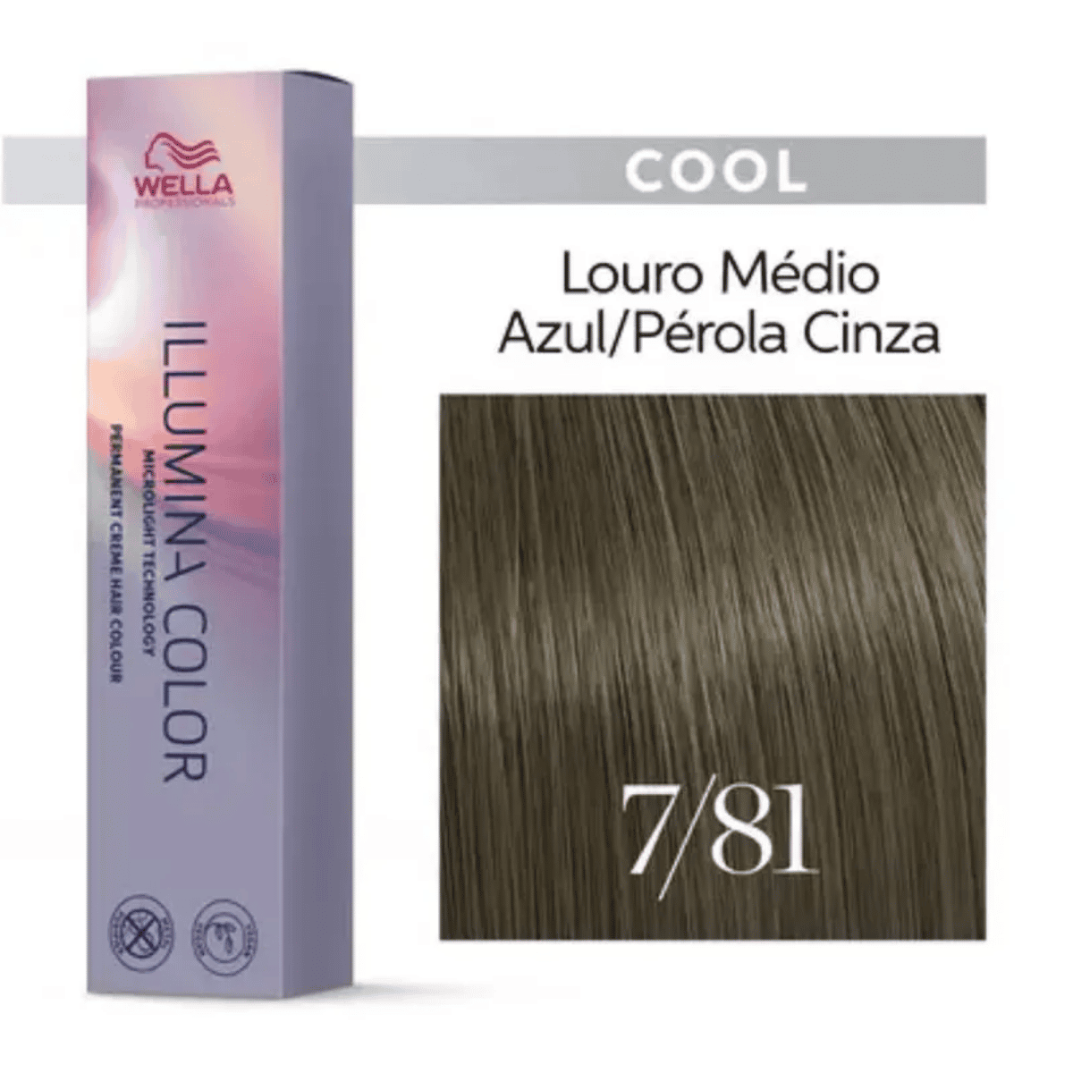 Wella Professionals Illumina Color 7.81 Louro Medio Perolado Acinzentado 60ml 7.81 Louro Medio 2