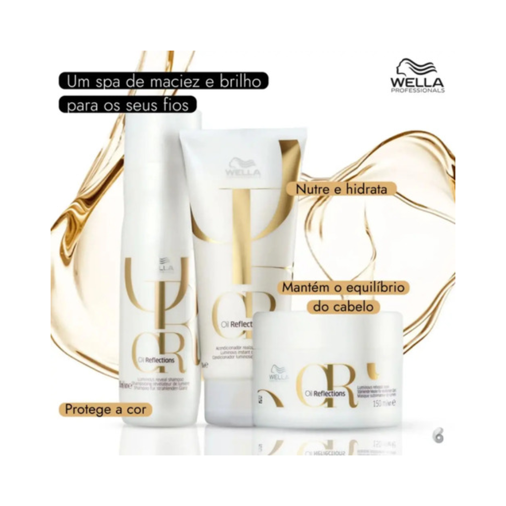 Wella Oil Reflections -Kit Shampoo 250 ml Condicionador 200ml e Mascara 150ml ÚNICO 3