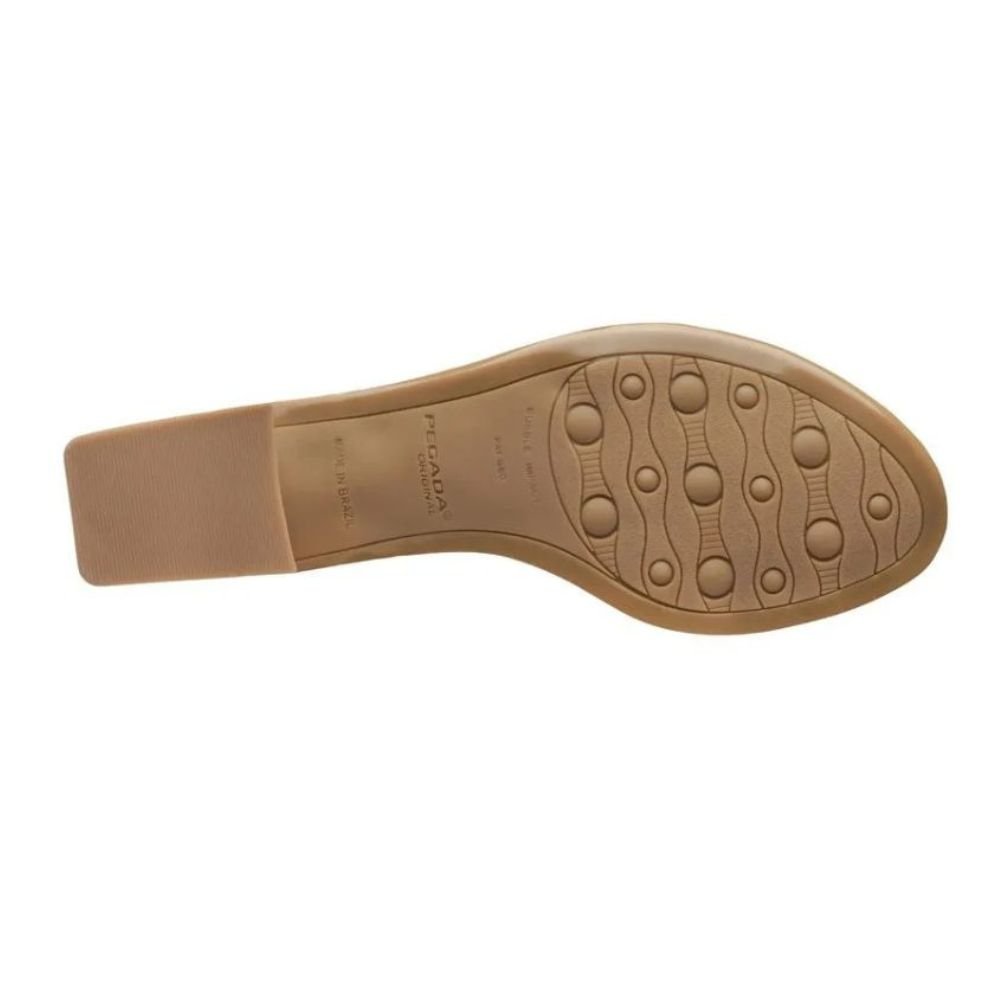 Sandalia Pegada Feminina Couro 234305  Salto Medio Conforto Camel 4