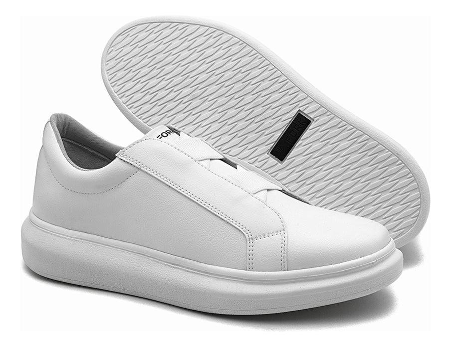 Tenis Masculino Slip Casual Elastico Conforto Branco 3