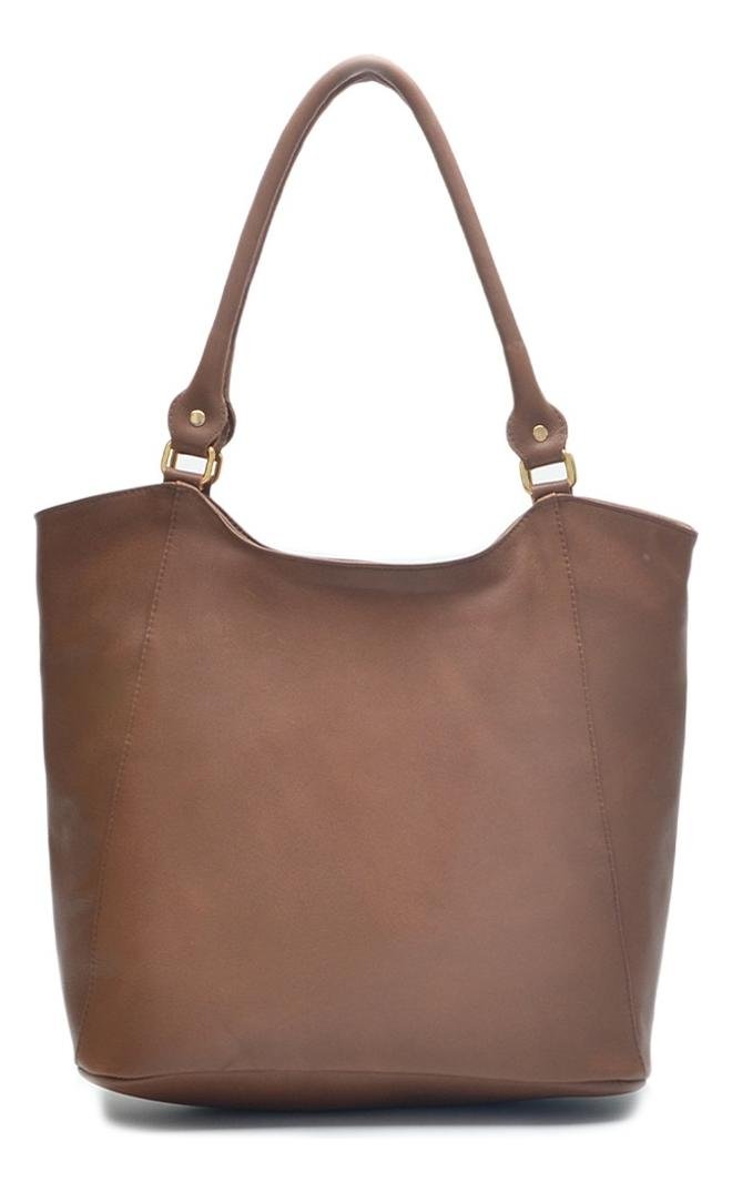 Bolsa Feminina em Couro com Ziper Alca de Ombro Casual