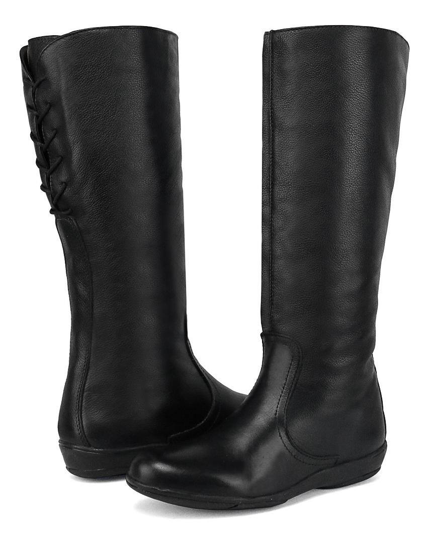 Bota Feminina Montaria Couro Ziper Lateral Ajuste na Panturrilha Conforto