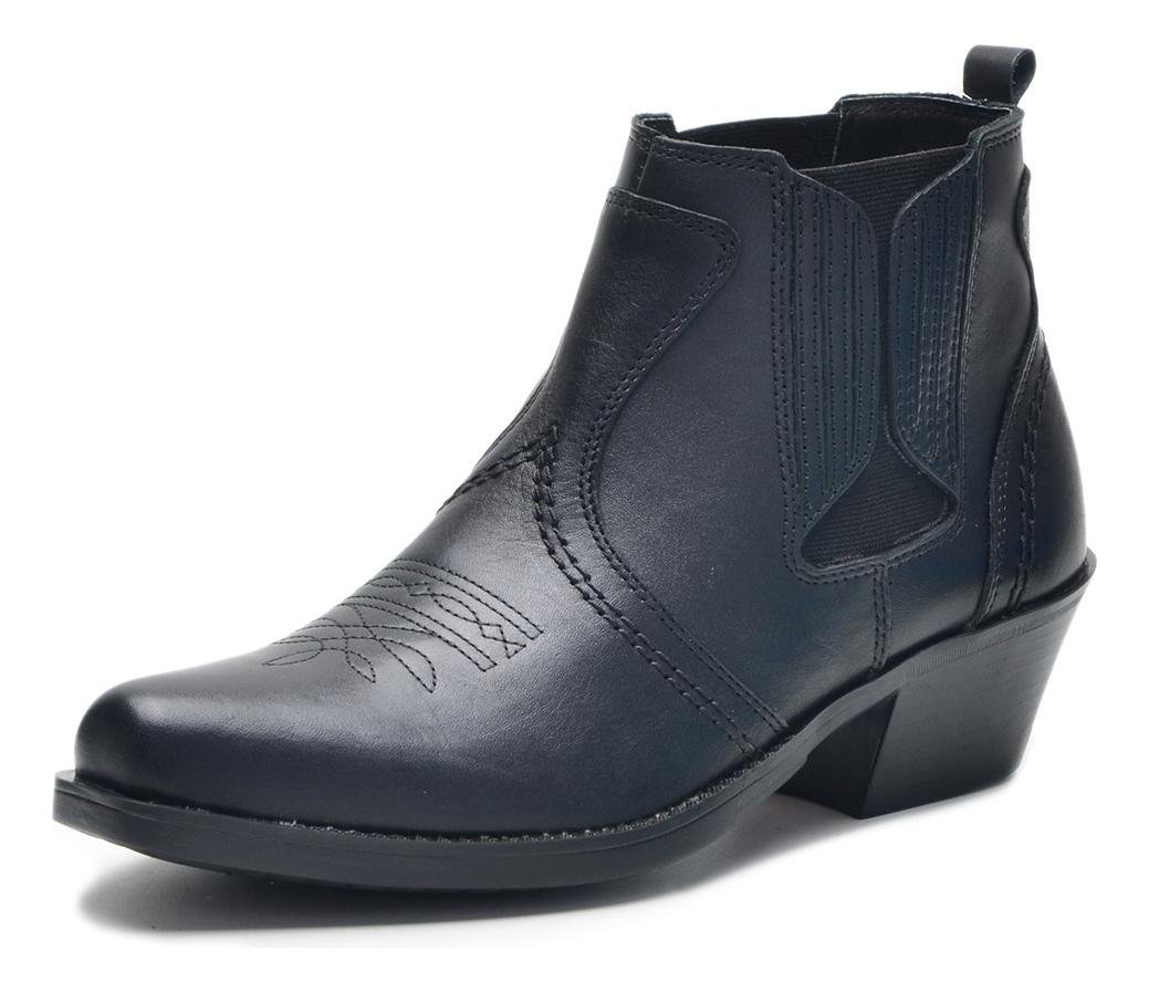Bota Country Masculina Couro Solado Blaqueado Conforto
