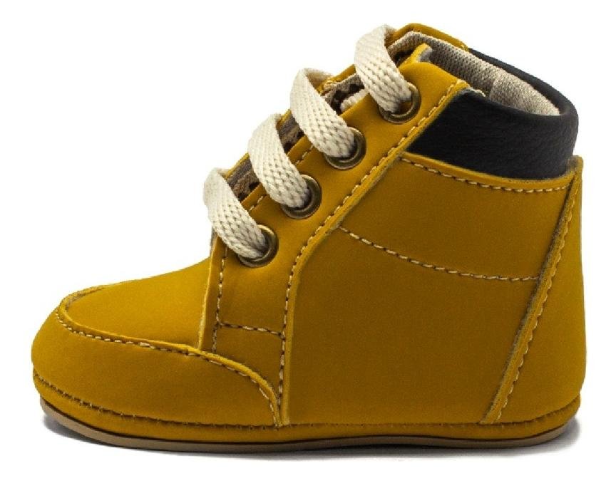 Tenis Infantil Cano Alto Cadarco Bebe Estilo Conforto Amarelo 3