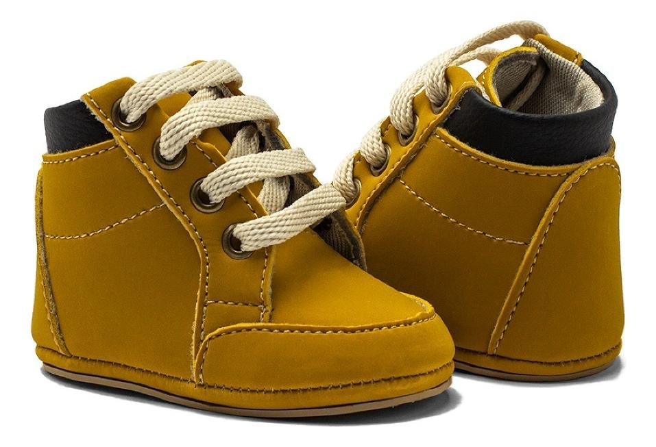 Tenis Infantil Cano Alto Cadarco Bebe Estilo Conforto Amarelo 4