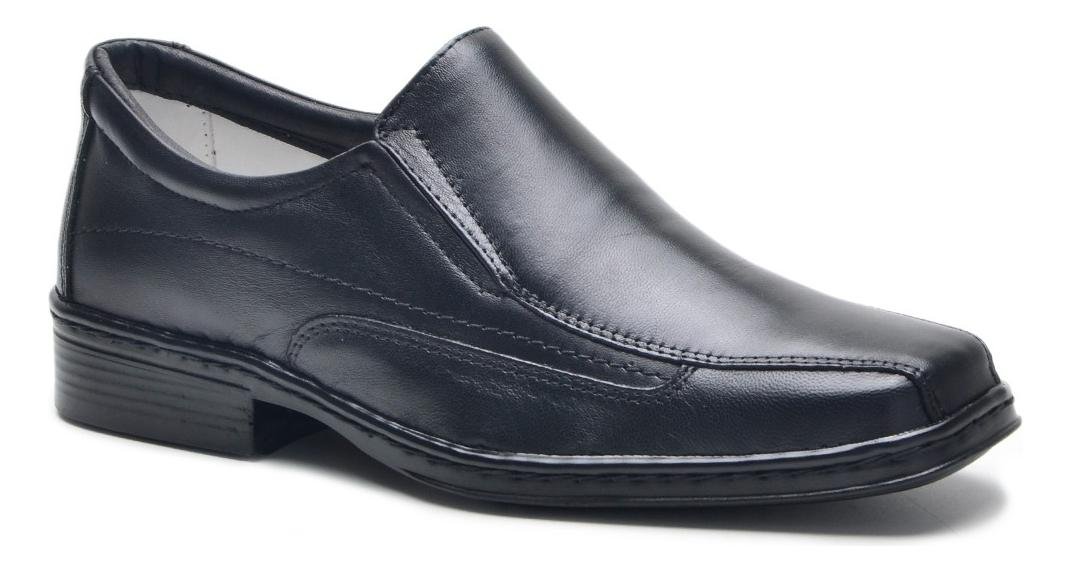 Sapato Social Masculino Couro Elastico Lateral Conforto