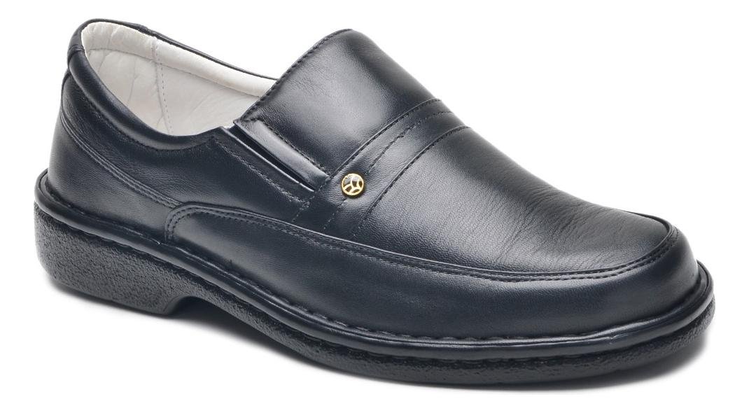 Sapato Social Masculino Couro com Elastico Lateral Casual