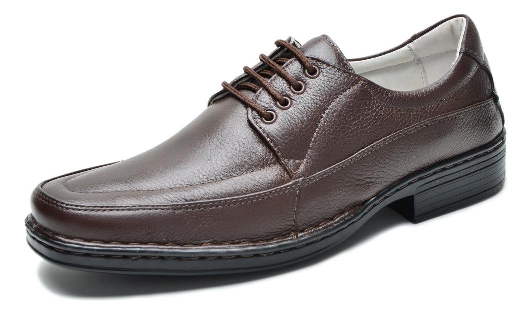 Sapato Social Couro Masculino Elastico Lateral Liso Casual