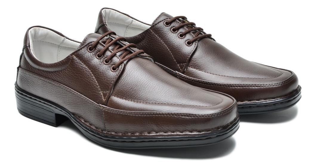 Sapato Social Couro Masculino Elastico Lateral Liso Casual Marrom Escuro 3