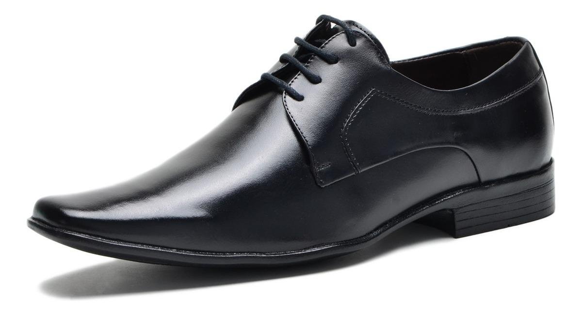 Sapato Social Masculino Couro com Cadarco Solado Costurado Casual