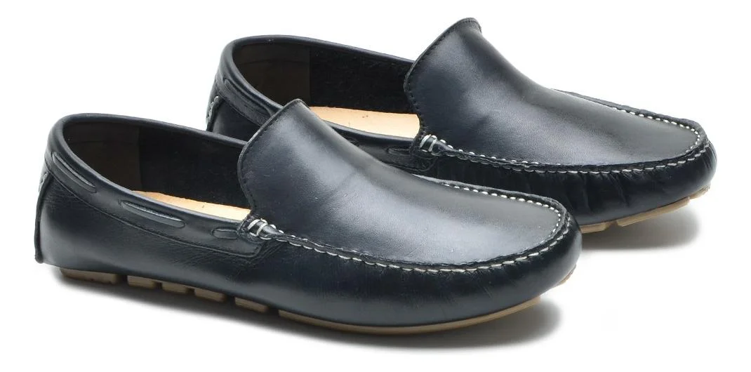 Mocassim Masculino Casual Estilo Drive Couro Confortavel Preto 3