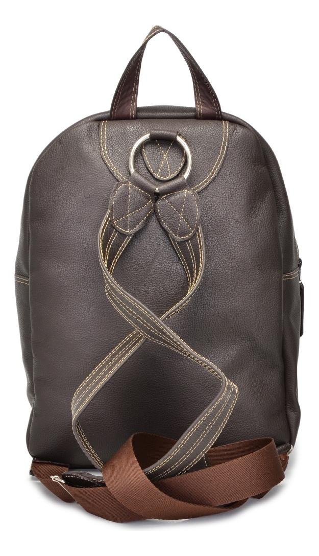Mochila Reforcada Couro com Compartimento para Notebook Casual Marrom 4