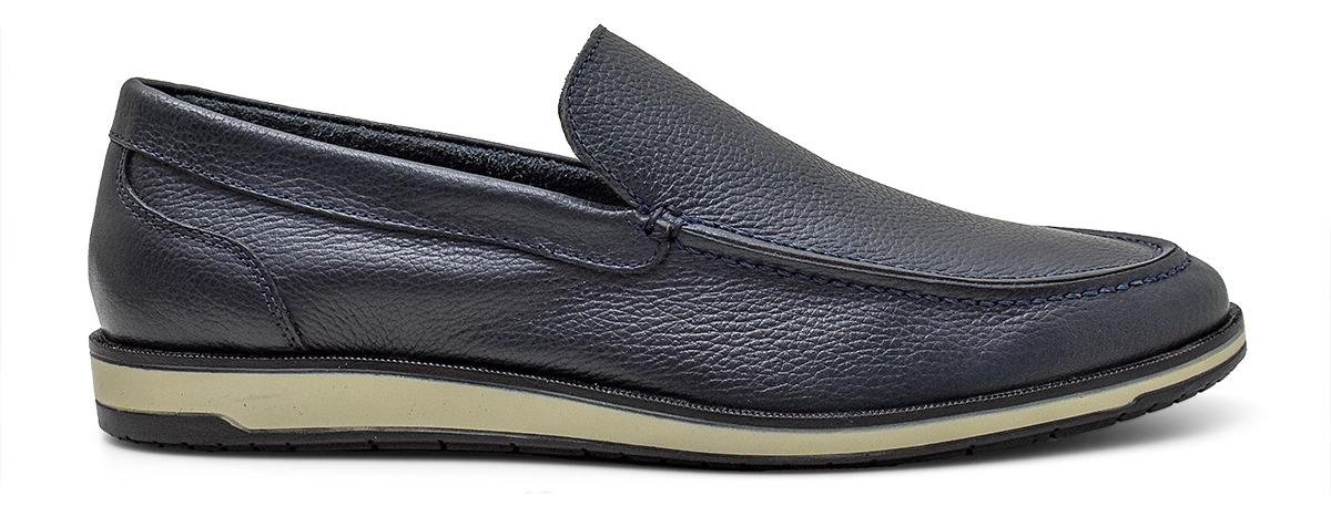 Mocassim Masculino Casual Estilo Drive Couro Confortavel Preto 2