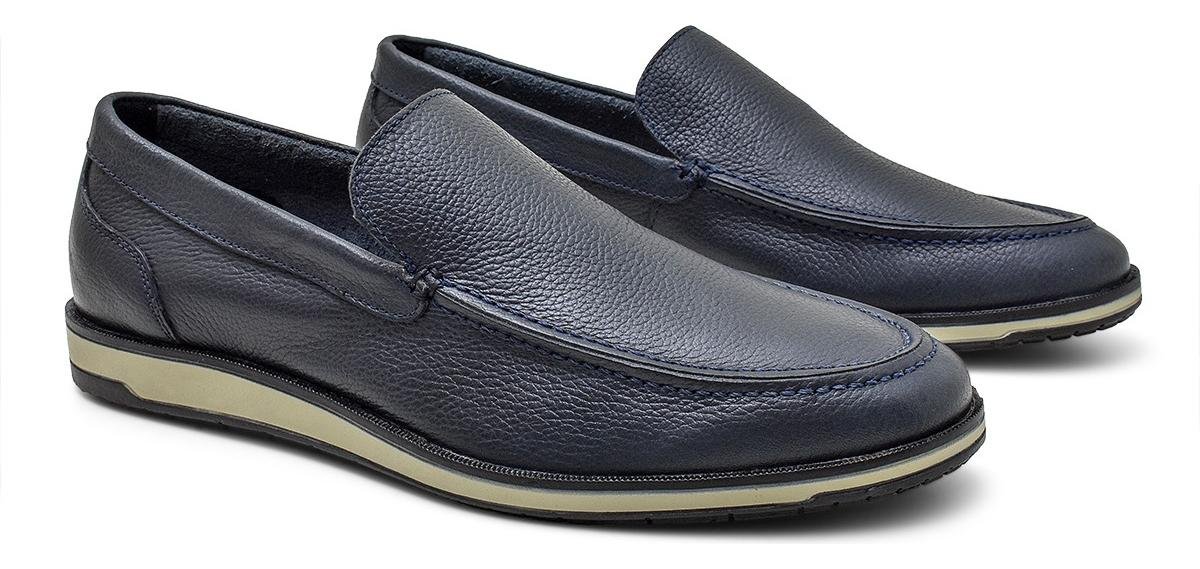 Mocassim Masculino Casual Estilo Drive Couro Confortavel Preto 3