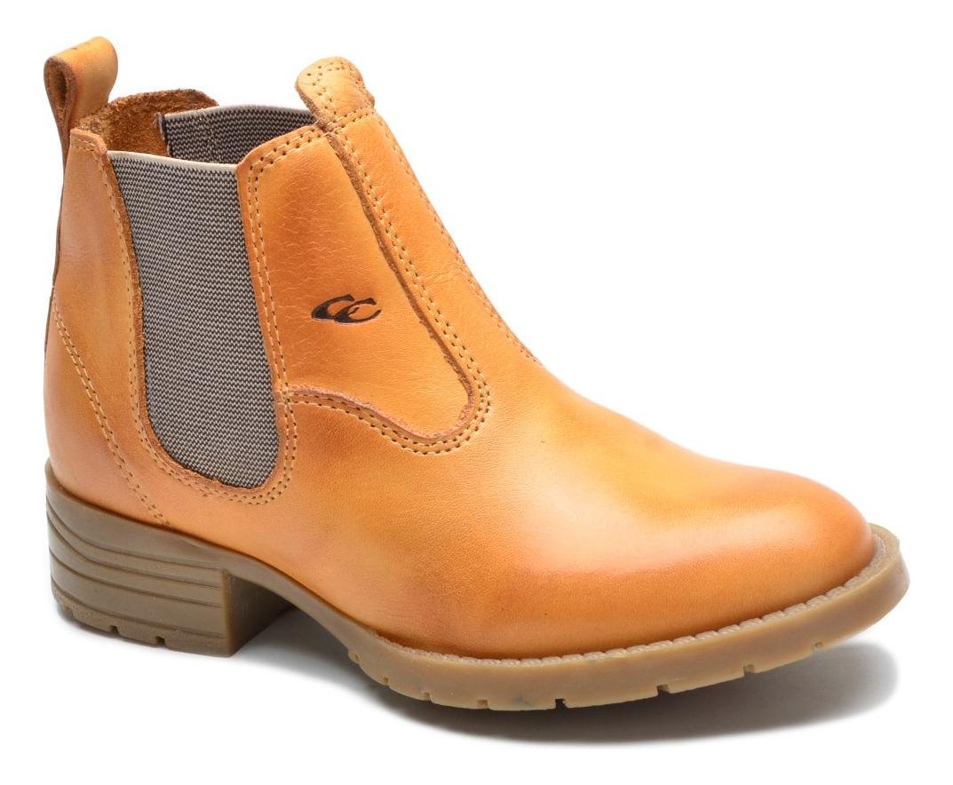 Botina Infantil Couro Menino e Menina Macia Confortavel Resistente Bege 2