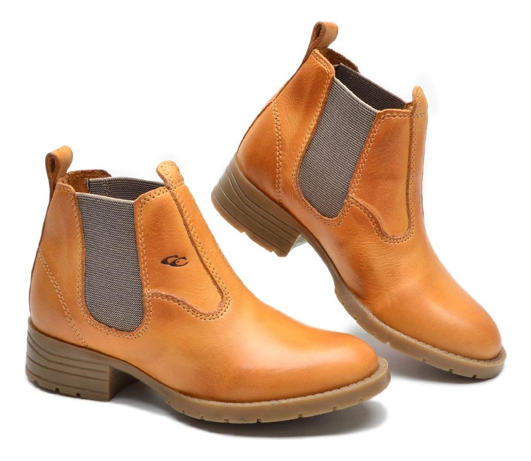 Botina Infantil Couro Menino e Menina Macia Confortavel Resistente Bege 4