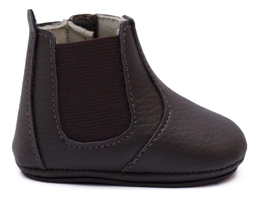 Botinha Infantil Chelsea Bebe Elastico Lateral Confortavel Marrom Escuro 2