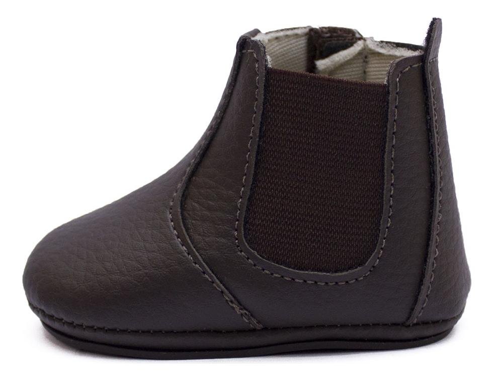 Botinha Infantil Chelsea Bebe Elastico Lateral Confortavel Marrom Escuro 3
